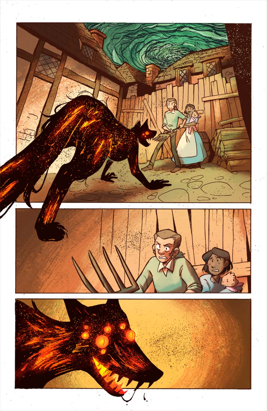 throw the baby as a distraction and run